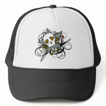 Tattoo Inspired Skull Star Trucker Hat hats