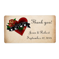 Tattoo Love Wedding Thank You Labels