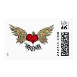 Tattoo Mom Crowned Heart with Wings Stamp