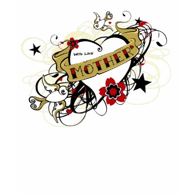 Tattoo MOM Heart & Swallows T-shirt by jfarrell12