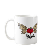 Tattoo MOM Urban Crowned Heart With Wings mugs