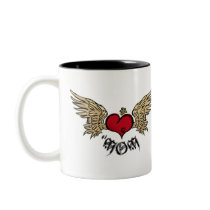 Tattoo MOM Urban Crowned Heart With Wings mugs