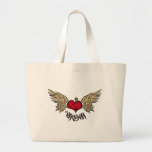 Tattoo MOM Urban Crowned Heart With Wings Tote Bag
