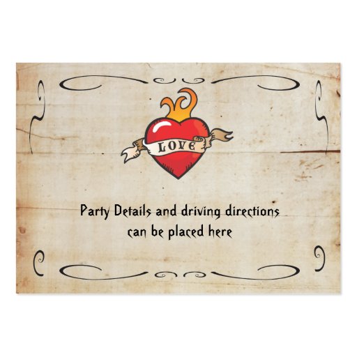 Tattoo Reception Enclosure Card Insert Business Card (back side)