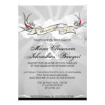 Tattoo Rockabilly Swallow Bird Wedding Invitation