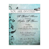 Tattoo Rose and Fluers Bridal Shower Invitation postcards