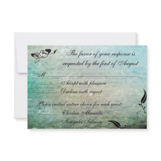 Tattoo Rose and Fluers Muerte Skull Reception Card invitation