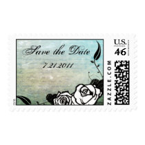 Tattoo Rose and Fluers Save the Date Postage postage