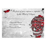 Tattoo Rose & Fluers Muerte Skull Reception Card