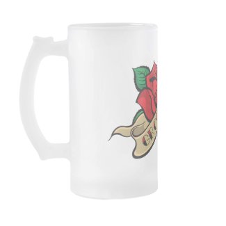 Tattoo Rose Groomsman Wedding Favor Beer Mug mug