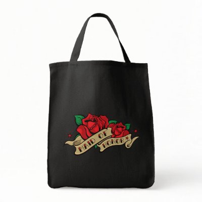 Tattoo Rose Maid of Honor Tote Favor Gift tote bags. Buy now! Tattoo Rose Maid of Honor Tote Favor Gift tote bags. Buy now!