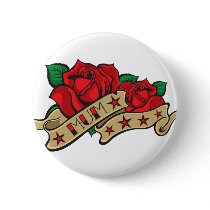 Tattoo Rose Mum Illustration buttons