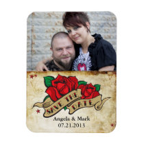Tattoo Rose Save the date Photo Magnet magnets