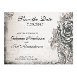 Tattoo Rose Save the Date Wedding Postcard