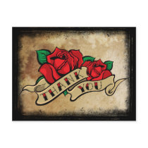 Tattoo Rose Thank You postcards