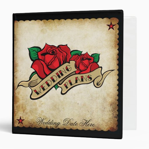 Tattoo Rose Wedding Binder Zazzle