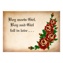 Tattoo Rose Wedding Invitation