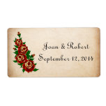 Tattoo Roses Wedding Favor Labels