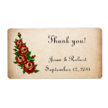 Tattoo Roses Wedding Thank You Labels