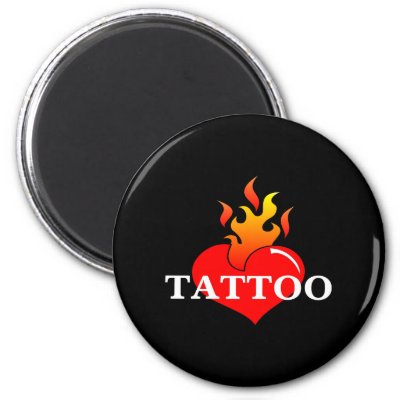 sacred heart tattoo designs. Tattoo Sacred Heart Black Refrigerator Magnet by WhiteTiger_LLC