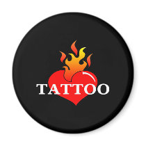 Tattoo Sacred Heart Black magnets by WhiteTiger_LLC Tattoo Sacred Heart Black magnets