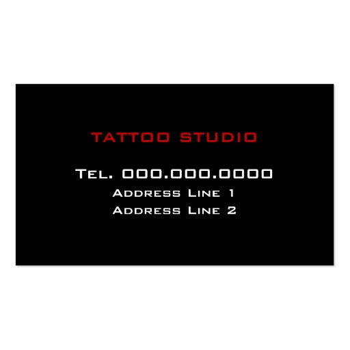 Tattoo Studio Business Cards Dragon (back side)