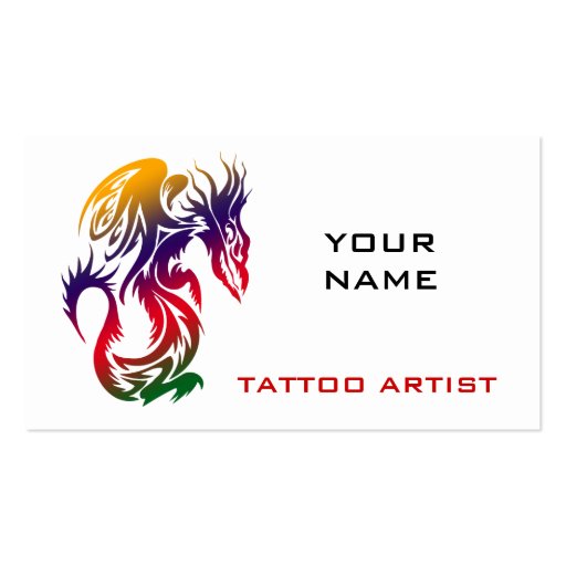 Tattoo Studio Business Cards Dragon (front side)