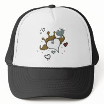 Tattoo Style Crowned Heart hats