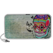 Tattoo Style Muerte Skull and Flourishes Speakers speakers