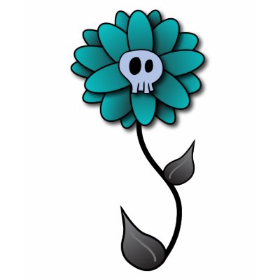 Unique tattoo style skull flower design Perfect for that edgy girl in your
