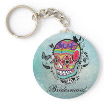 Tattoo Sugar Skull Bridesmaid Keychain keychains