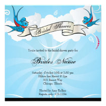 Tattoo Swallows and Scroll Bridal Shower Invite