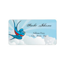 Tattoo Swallows and Scroll Urban Address Labels