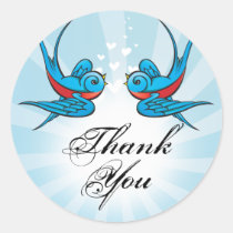 Tattoo Swallows and Scroll Urban Thank You. Stickers