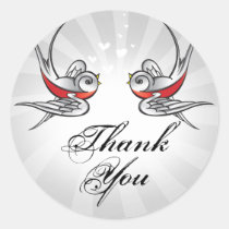 Tattoo Swallows and Scroll Urban Thank You. Sticker
