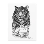 Tattoo Tiger Art Postcard