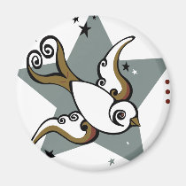 Tattoo Urban Swallow Bird Design magnets