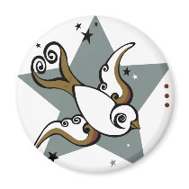 Tattoo Urban Swallow Bird Design magnets
