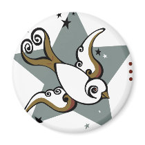 Tattoo Urban Swallow Bird Design magnets