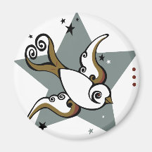 Tattoo Urban Swallow Bird Design Refrigerator Magnets
