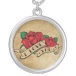 Tattoo Valentine's Day Love Rose Necklace