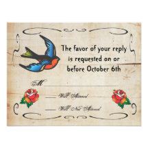 Tattoo Wedding RSVP Card