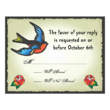 Tattoo Wedding RSVP Card Announcement