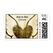 Tattoo Winged Heart Save Date Postage