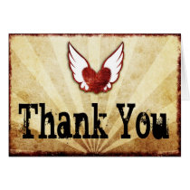 Tattoo Winged Heart  Thank You Cards.