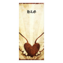 Tattoo Winged Heart  Wedding Reception Menus Invite