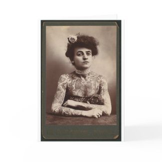 Tattooed American Woman card