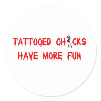 Tattooed Chicks Round Stickers by AshleysTeeShirts