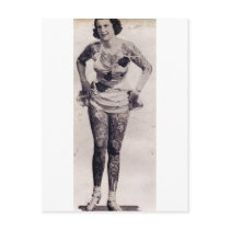 Tattooed Leggy Lady Postcard