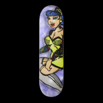 tattooed pin up skateboards by Chocolate_honeybee tattooed pin up skateboards